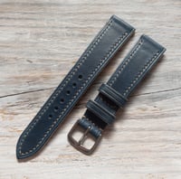 Image 1 of Classic Italian Cowhide Strap - Waxy Blue