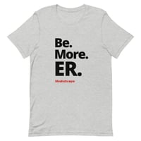 Image 2 of Be. More. ER. Short-Sleeve Unisex T-Shirt - Black/Red