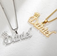 Image 2 of Stainless steel Crown name pendant