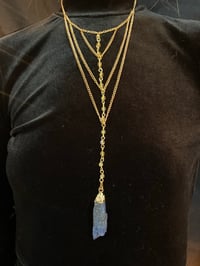Cleansing Citrine and Blue Kyanite Necklace 