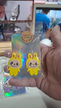 Labubu earrings yellow