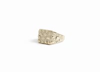 Image 3 of Nugget Style Gold Plated Ring Set for Men – Unique Textured Band (Two rings)