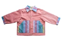 Image 2 of EZ Jacket- dusty pink cord & muted rainbow