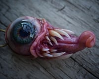 Image 5 of Twisted tongue pendant, OOAK Green Glow