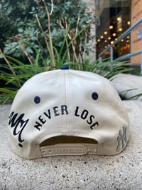 Image 3 of Yankee “ Never Lose” SnapBackHut Cream Navy Brim