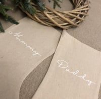 Image 7 of Personalised linen look stocking