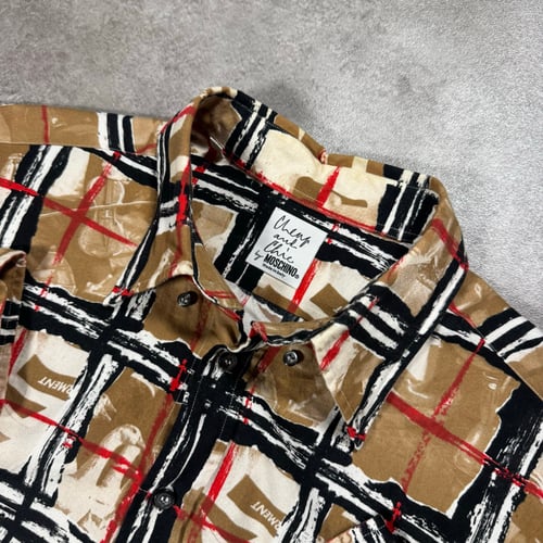 Image of Moschino “Burberry Rip” Shirt, Size Large