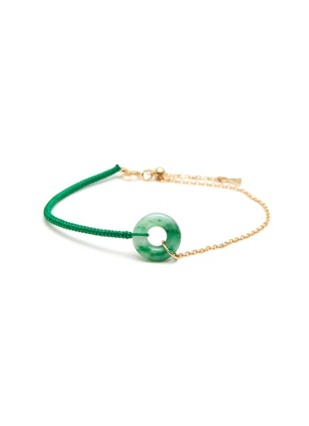 Image of JB1-Jade dount half chain bracelet