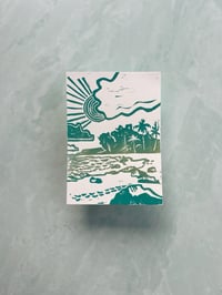 Image 1 of “All Swell”, 5x7” original linocut print
