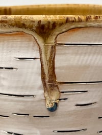 Image 2 of Ceramic Birch Vase with Ochre Interior- Lenore Lampi