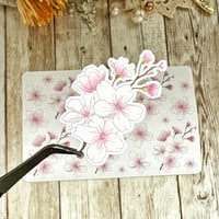 Image 1 of Sakura Flower Sticker Sheet | Transparent & Premium White Vinyl