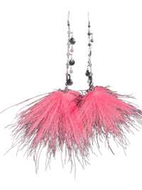 Image 1 of Pink Caribou Fur Earrings 