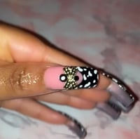 Image 3 of Cow Print Curved Acrylic Nails