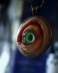 Image 13 of Glowing Oculus, Eyeball flat back pendant OOAK