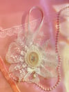 White Frilly Lace Cameo Ornament