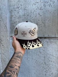 Image 1 of MOCHA BRIM MULTI TONE TORONTO BLUE JAYS CUSTOM FITTED CAP