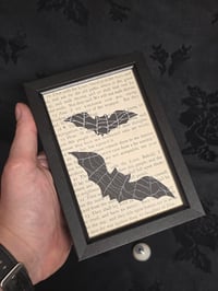 Image 2 of 1800’s biblical BATS with preserved spider web - black framed -1
