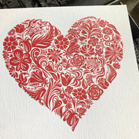 Image 1 of Valentine Card floral heart