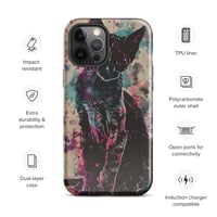 Image 15 of Colorful Watercolor Paint Splatters Black Cat Tough Case for iPhone®