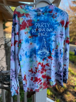 Image of Party At Your Own Pace Long Sleeve Tie Dye Shirt Size Small 1