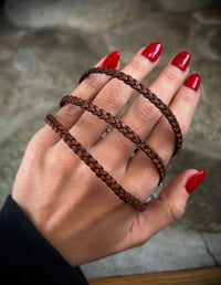 Image 1 of Braided Leather Clip On Bracelet