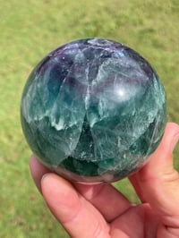 Image 5 of Rainbow Fluorite Crystal sphere #1809