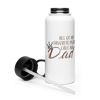 Black Dad Stainless steel water bottle with a straw lid