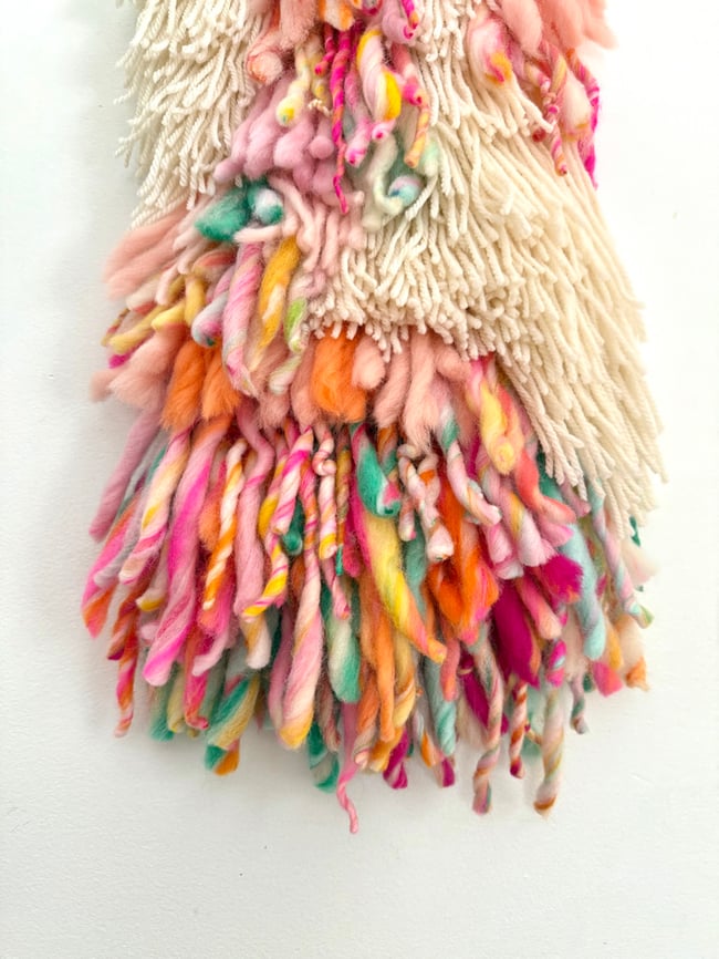 Playing with Unicorns. Woven wall hanging.