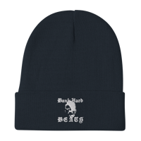 Image 3 of Embroidered Beanie White Skull Logo