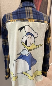  Vintage Blue/Yellow Flannel Shirt Donald Duck