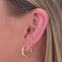Image 2 of Twisted Gold Hoops 