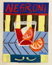 Negroni on yellow and brown stripes