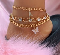 3PC Initial Anklet Set