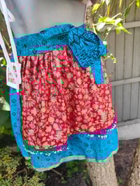 Image 3 of Boho slip skirt red and turquoise 6-12 uk