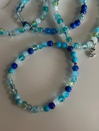Image 7 of Sea Glass Aura Tumbler Bracelet Stack