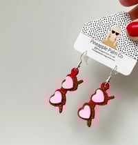 Heart glasses earrings 