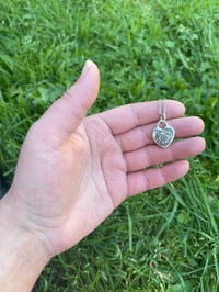 Image 2 of Heart and Flower Pendant