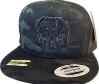 Image 1 of 3 Headed Elephant Black Camo Snapback