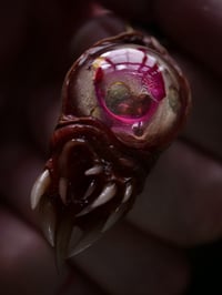 Image 16 of Little Magenta Monster Toothy pendant, OOAK,