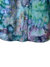 Image 9 of 2X PLUS 100% Cotton Oversized Chore Coat in Mermaid Watercolor Ice Dye