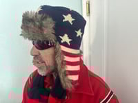 Image 7 of USA super warm winter hat OG striped dp scarf & Gloves