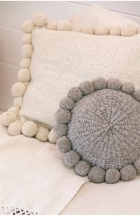 Image 3 of Pampa Monte Pom Pom Cushion Grey Mini