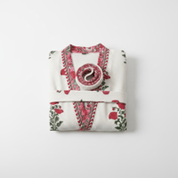 Image 1 of Block Printed Waffle Dressing gown 