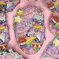 Circus Hello Kitty Large Glitter Sticker