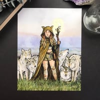Image 3 of Wolf Pack Witch Watercolor Print