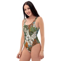 Image 6 of Colorful Botanical Plants Art Nouveau One-Piece Swimsuit