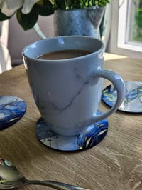 Image 2 of Blue and Gold Marble Coasters - 4 pack