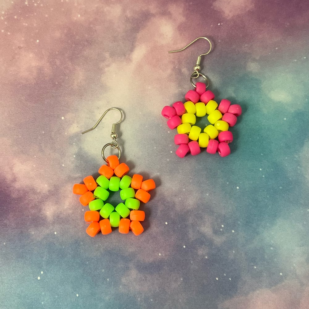 Image of Asymmetrical Kandi Star Earrings