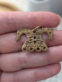 Image 2 of Bronze Viking Twin Horse Pendant