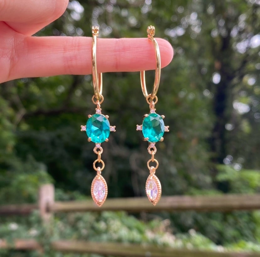 Image of ✨Lush Green Hoops Earrings ✨